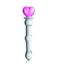 Gode en verre bicolor avec boules et coeur  n°21 Glossy - CC532074